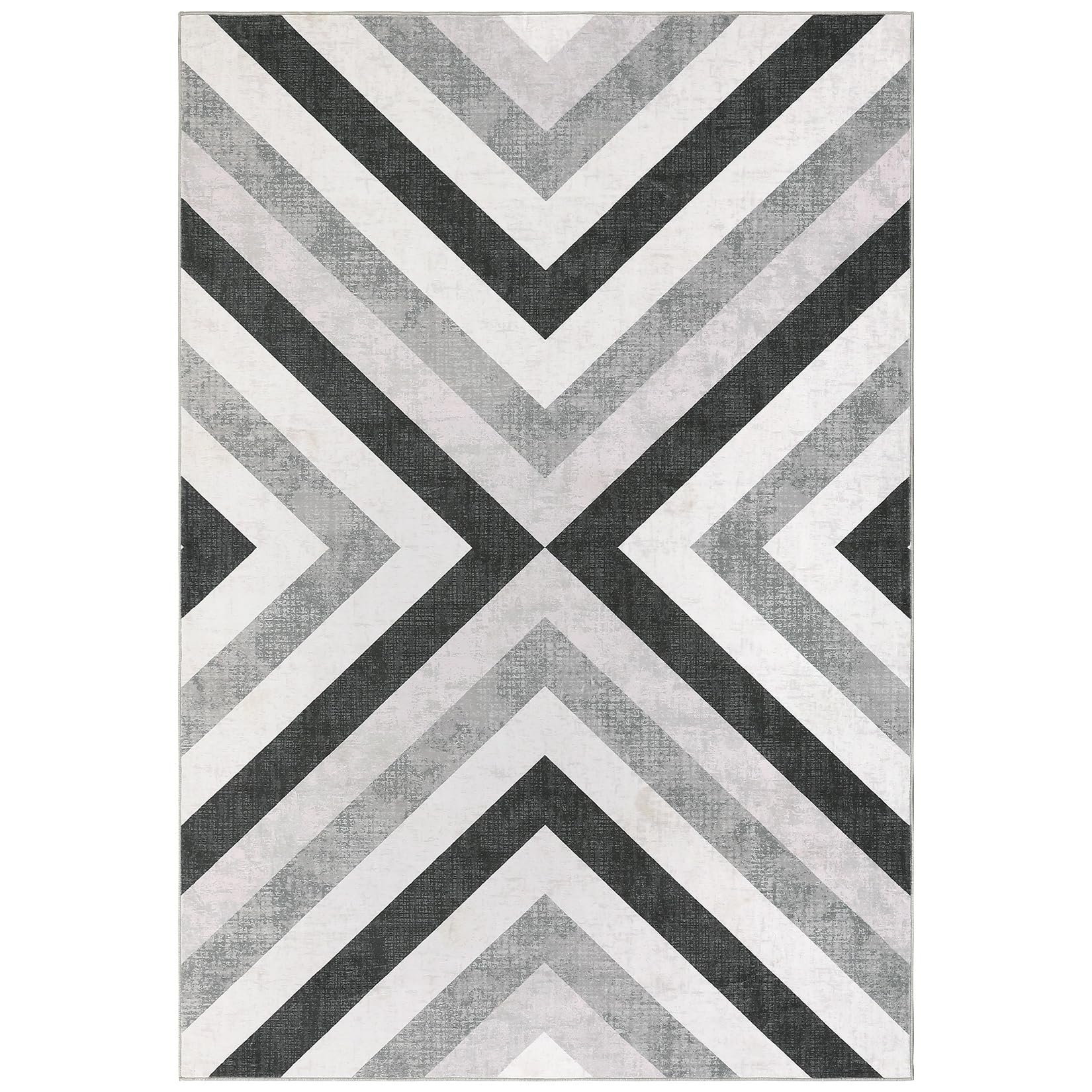 GARVEE Area Rug for Living Room, 5 x 7 Feet Washable Shag Bedroom Carpet Modern Low Pile Rugs for Dorm Nursery Kids Room Home Decor,Grey