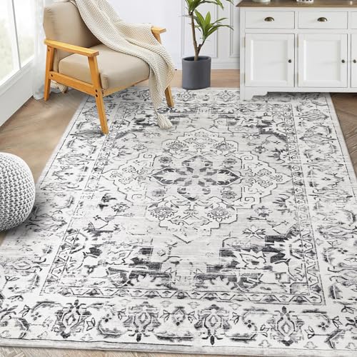 GARVEE Boho Washable Rug for Living Room, 8×10 Area Rugs Non Slip, Blue Large Carpet for Kitchen Bathroom Bedroom Entryway Laundry Living Room Online