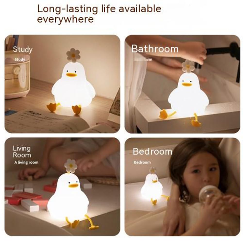 GARVEE Kids Night Light with 30min Timing Function Cute Duck Design Desktop Decoration Light for Kids Baby Girls Boys Children Toddler White