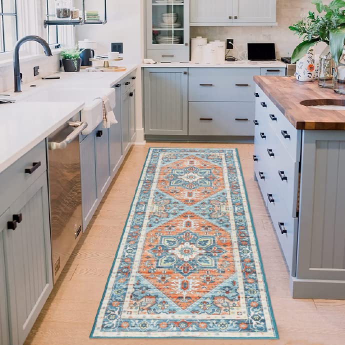 GARVEE Large Area Rug for Bedroom, Non-Shedding, Non-Slip, 8×10 Carpet, Traditional Design, TPR Anti-Slip Bottom, Machine Washable, Suitable for Living Room, Dining Room, Kitchen, Office, Nursery