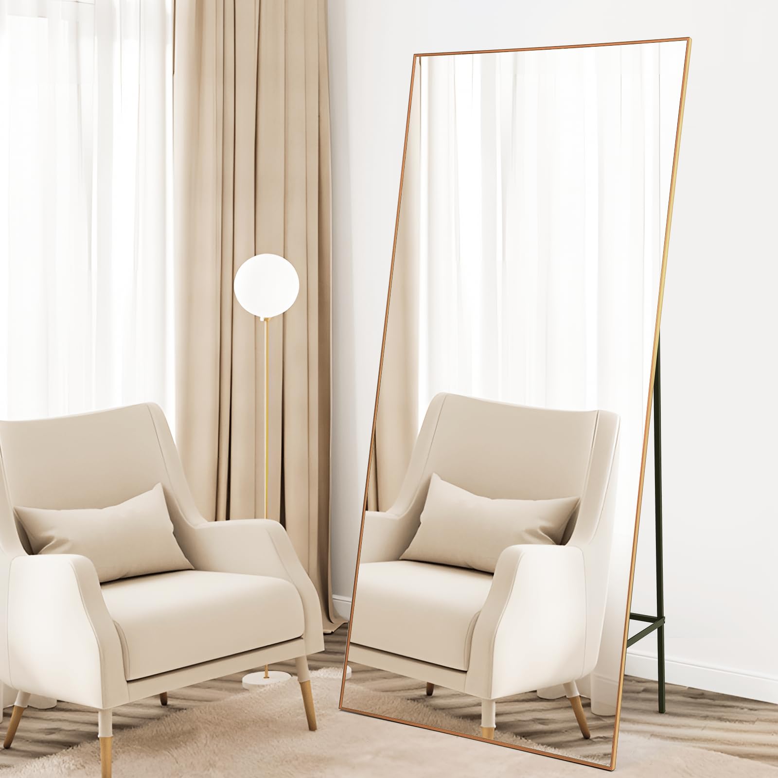 GARVEE Oversized Full-Length Mirror 76×34, HD Glass, Explosion-Proof, Aluminum Alloy Frame, Leaning or Hanging, Bedroom & Gym Online Hot Sale