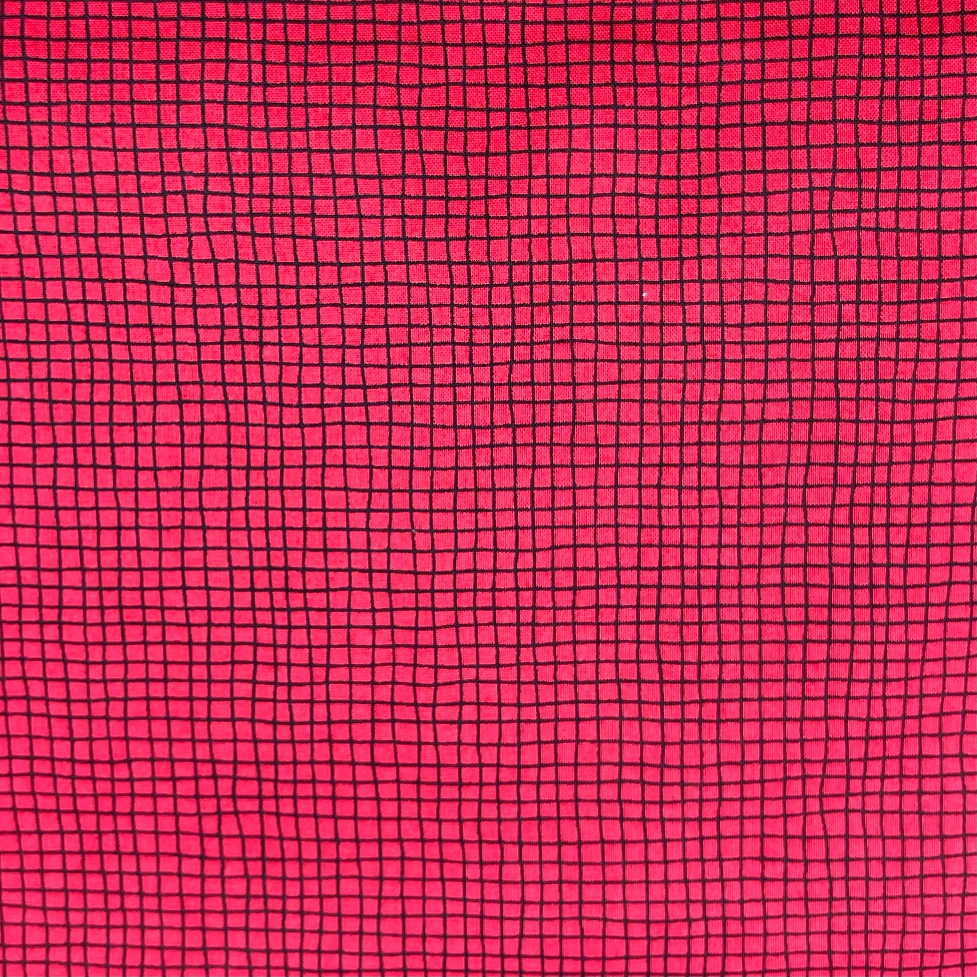 Black & Red Grid on Cotton Shirting