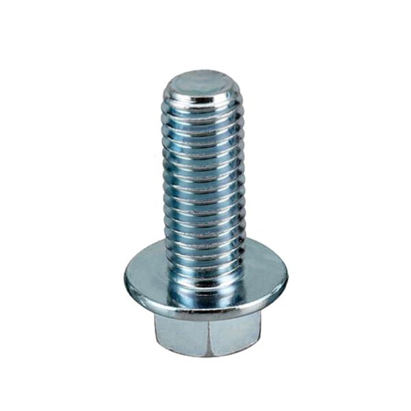 M10 x 1.5 x 16mm 5Pcs Full Thread Grade 8.8 Zinc Plated Flanged Hexagon Head Bolts