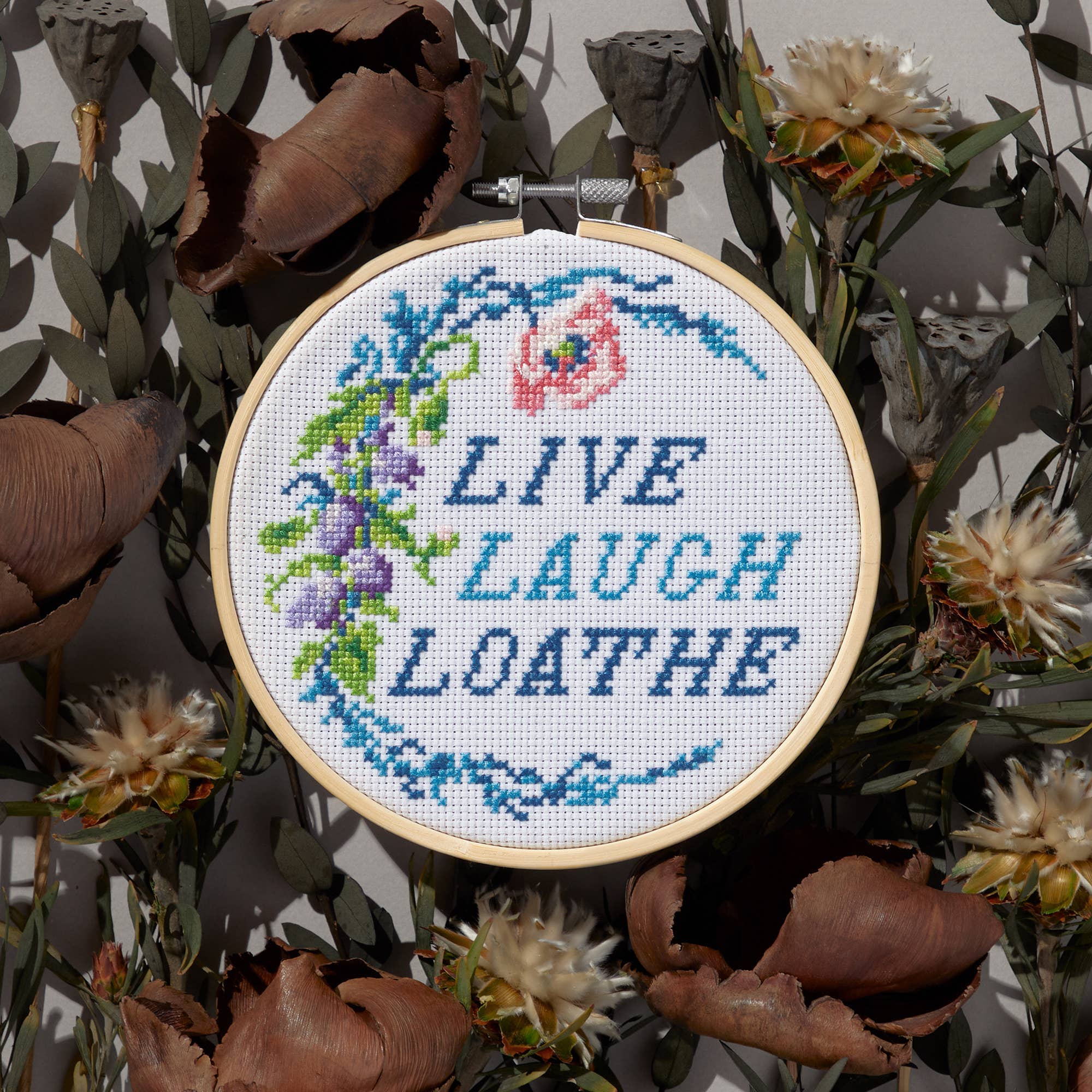 Live Laugh Loathe Cross-Stitch Kit Online now