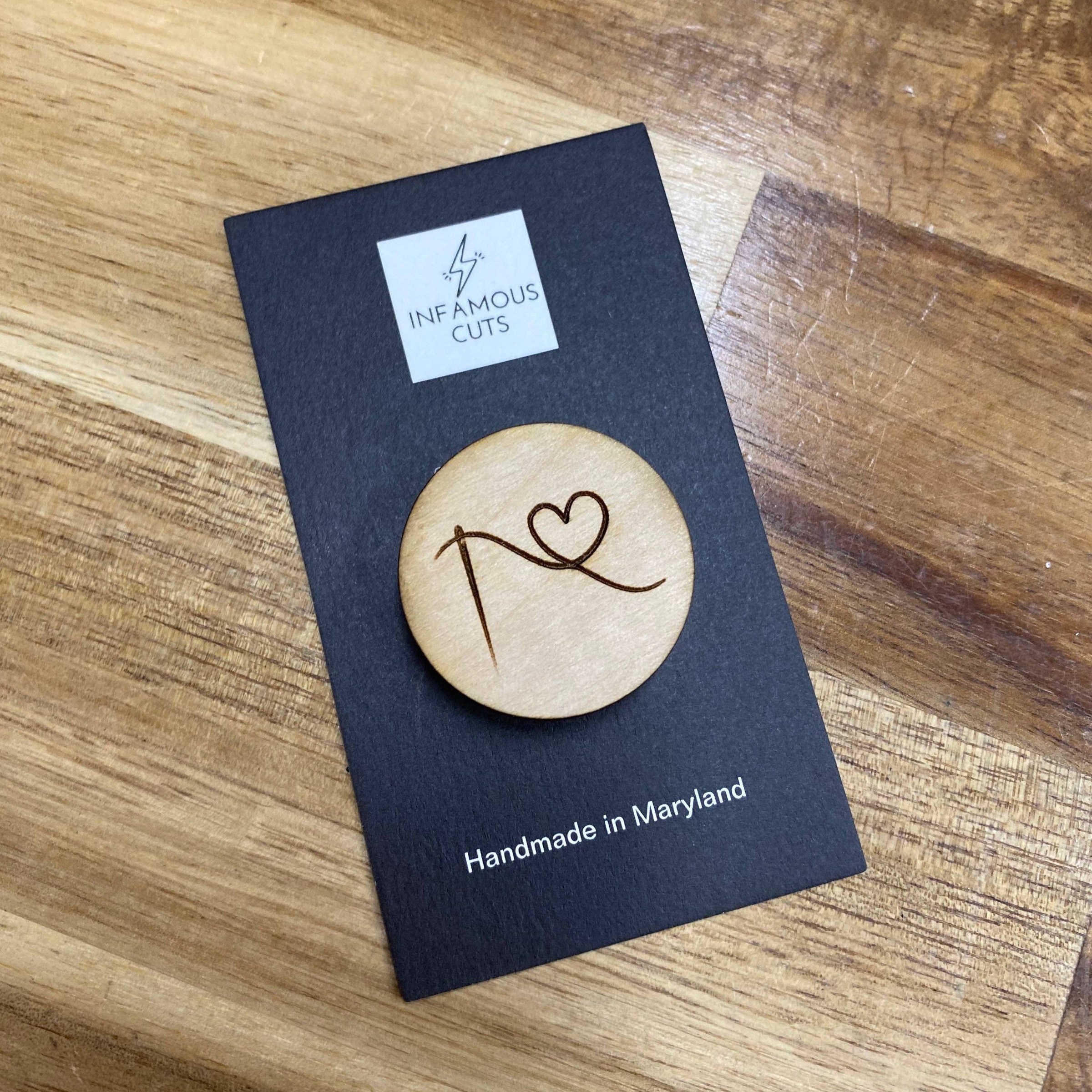 Needle With Heart Thread Needle Minder