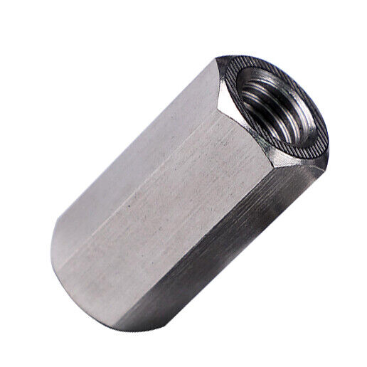 M3 x 0.5 x 15mm 5Pcs 304 Stainless Steel Long Rod Hex Coupling Nuts