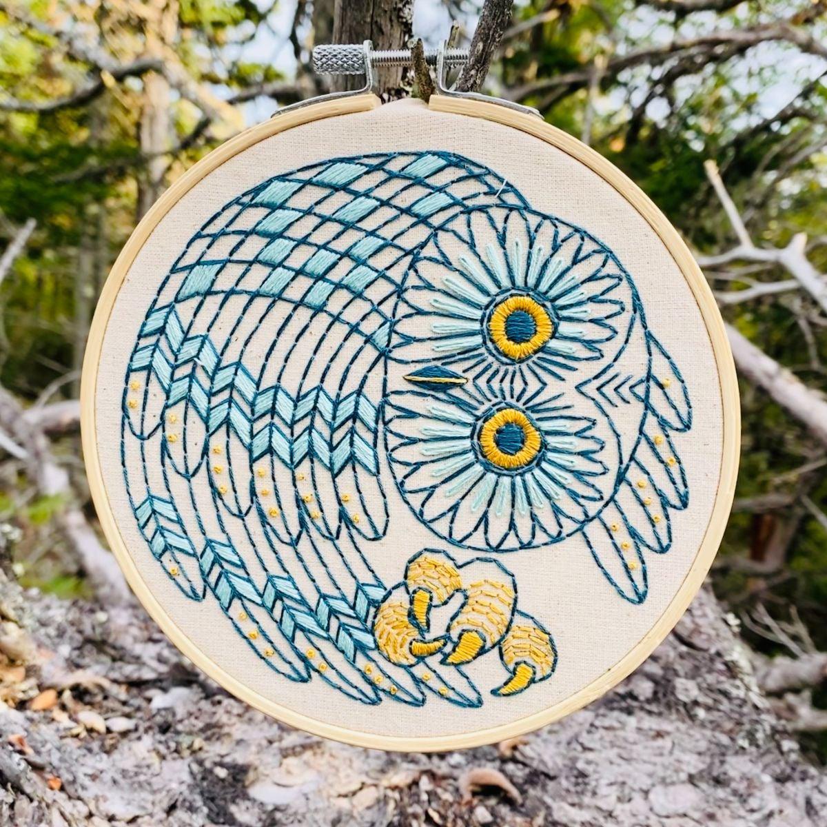 Saw Whet Owl Embroidery Kit